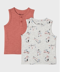 GEMO Débardeurs imprimés bébé garçon (lot de 2) Rose