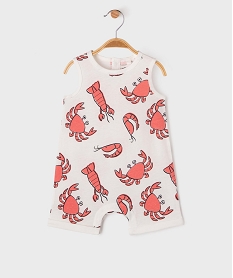 GEMO Combishort avec motifs crustacés bébé garçon Blanc