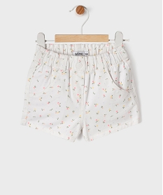 GEMO Short en coton fleuri à taille élastiquée bébé fille blanc chine