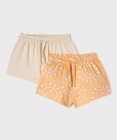 GEMO Short ample en jersey de coton bébé fille (lot de 2) Multicolore