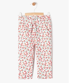 GEMO Pantalon droit en viscose fluide et imprimée à taille élastiquée bébé fille Rouge