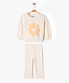 GEMO Ensemble 2 pièces sweat et legging bébé fille beige standard