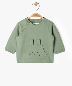 GEMO Sweat brassière avec poche fantaisie bébé garçon vert standard