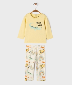 GEMO Pyjama 2 pièces en coton à motif animaux sauvages bébé jaune standard