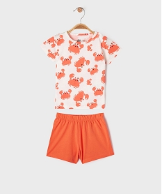 GEMO Pyjashort en coton motif crabes bébé Blanc