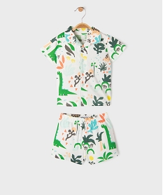GEMO Pyjashort 2 pièces à motifs dinosaures bébé garçon Blanc