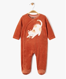 GEMO Pyjama en velours dors-bien à ouverture devant bébé orange standard