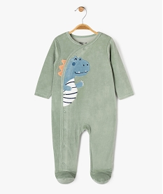 GEMO Pyjama en velours ouverture devant à motif dinosaure bébé garçon Vert