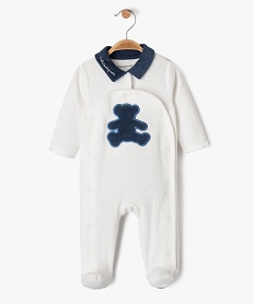 GEMO Pyjama en velours à col chemise bébé - LuluCastagnette Blanc