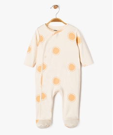 GEMO Pyjama bébé ouvert devant avec motifs soleils beige standard