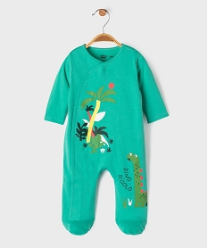GEMO Pyjama dors-bien fermeture devant avec motifs dinosaures bébé vert standard