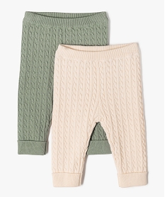 GEMO Pantalon en maille torsadée bébé (lot de 2) Rose