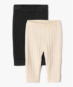 GEMO Pantalon en maille torsadée bébé (lot de 2) Gris
