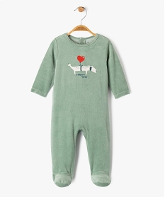 GEMO Pyjama en velours motif chien bébé vert standard