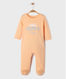 GEMO Pyjama dors-bien bébé en coton avec motif poitrine orange standard