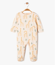 GEMO Pyjama bébé avec motifs girafes et touches pailletées orange vif