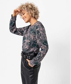 GEMO Sweat femme imprimé façon tapisserie Orange