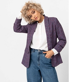 GEMO Veste à manches ¾ froncées femme marron chine