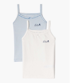 GEMO Débardeur lingerie à fines bretelles fille (lot de 2) - LuluCastagnette Bleu