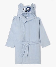 GEMO Peignoir en velours avec capuche brodée garçon bleu standard
