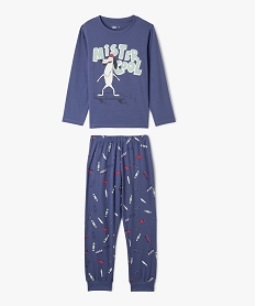 GEMO Pyjama en coton avec motifs skate garçon bleu standard