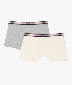 GEMO Boxers en coton stretch fille (lot de 2) - Camps United Gris
