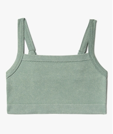 GEMO Brassière à col carré et bretelles ajustables fille vert standard
