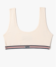 GEMO Brassière en coton stretch fille - Camps United blanc chine