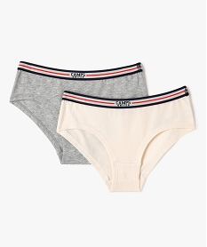 GEMO Shorties en coton stretch fille (lot de 2) - Camps United Gris