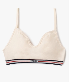 GEMO Soutien-gorge en coton stretch avec mousse amovibles fille - Camps United blanc chine