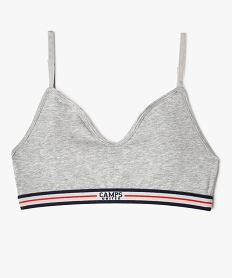 GEMO Soutien-gorge en coton stretch avec mousse amovibles fille - Camps United gris standard