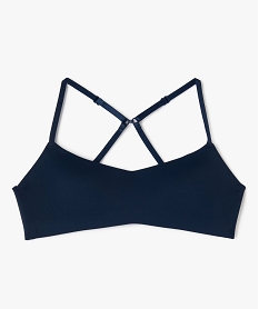 GEMO Soutien-gorge corbeille sans armatures avec bretelles multipositions fille Bleu