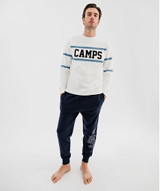 GEMO Pyjama chaud avec inscriptions homme - Camps United Blanc