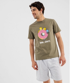 GEMO Pyjashort bicolore homme - The  Simpsons vert standard