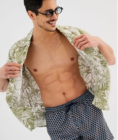 GEMO Short de bain imprimé géométrique homme Bleu