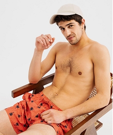 GEMO Short de bain imprimé palmiers homme orange standard