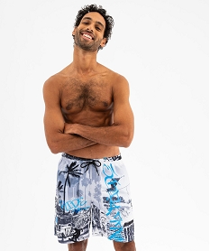 GEMO Short de bain imprimé homme Gris