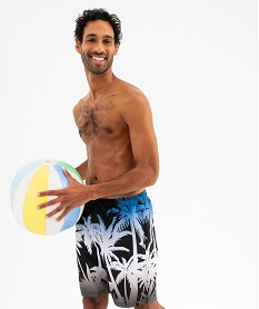 GEMO Short de bain imprimé homme Noir