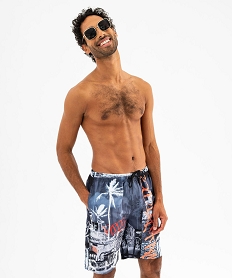 GEMO Short de bain imprimé homme Gris