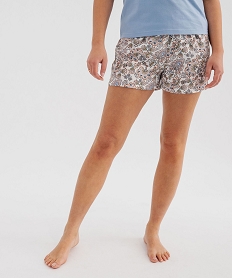 GEMO Short de pyjama imprimé en viscose femme Beige