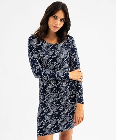 GEMO Chemise de nuit à manches longues femme Noir