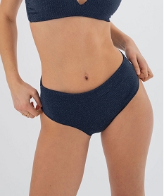 GEMO Bas de maillot de bain forme culotte taille haute femme bleu standard