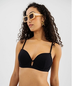 GEMO Haut de maillot de bain corbeille à armatures et bonnets moussés femme noir standard