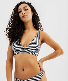 GEMO Haut de maillot de bain rayé forme triangle femme - LuluCastagnette bleu standard