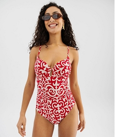 GEMO Maillot de bain une pièce imprimé avec armatures femme rouge standard