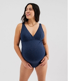 GEMO Maillot de bain une pièce effet pailleté spécial maternité bleu standard