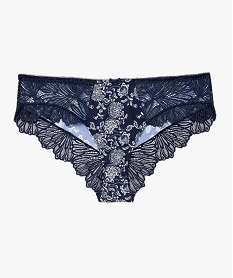 GEMO Culotte en microfibre et dentelle femme grande taille imprime fleurs