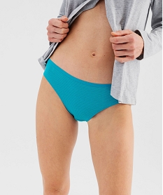 GEMO Culotte en maille côtelée femme (lot de 2) Bleu