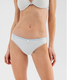 GEMO Culotte rayée avec finitions dentelle femme - LuluCastagnette bleu standard