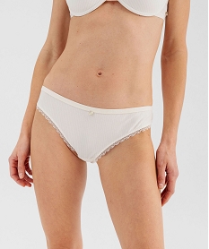 GEMO Culotte rayée avec finitions dentelle femme - LuluCastagnette Blanc